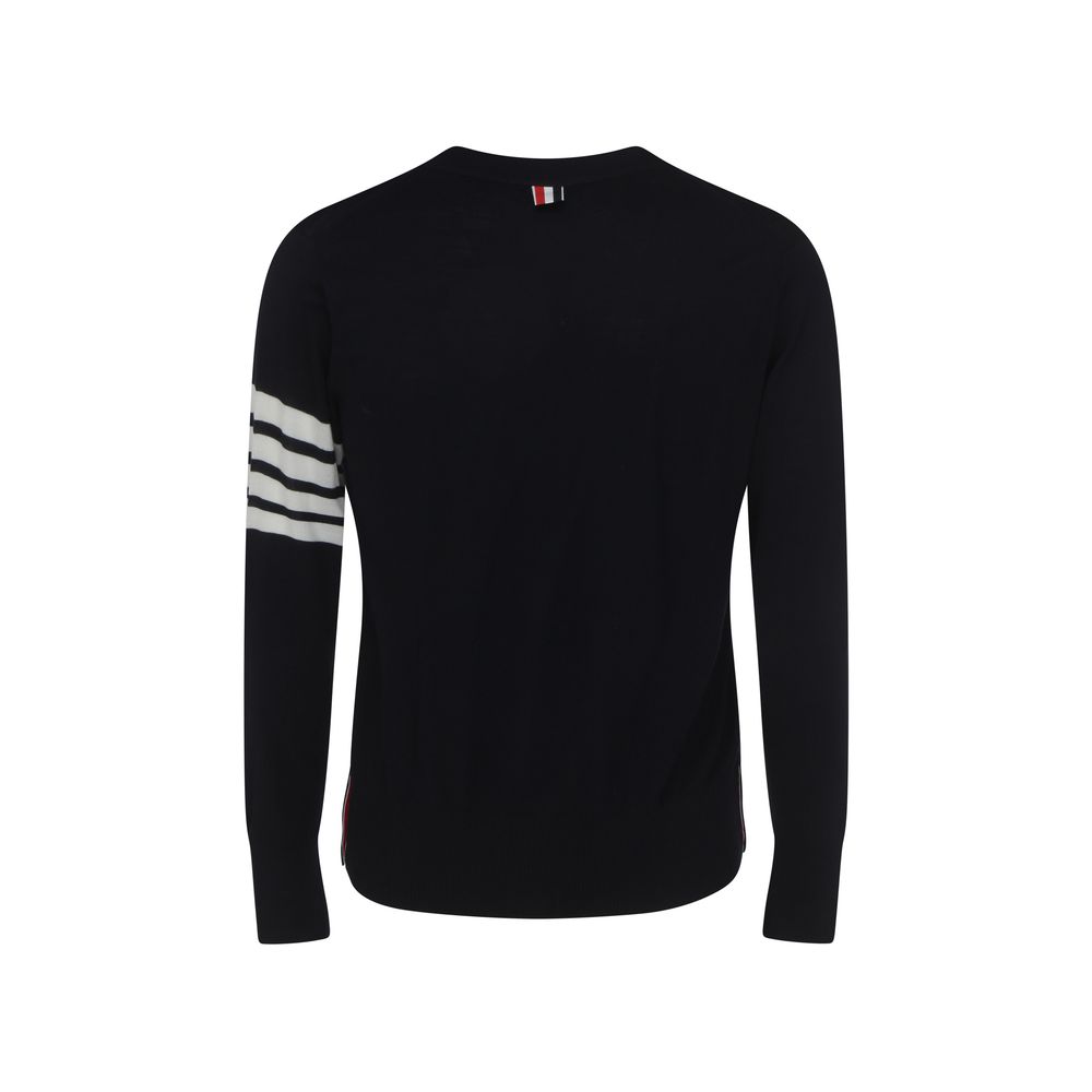 Thom Browne Blue Fleece Wool Cardigan Thom Browne