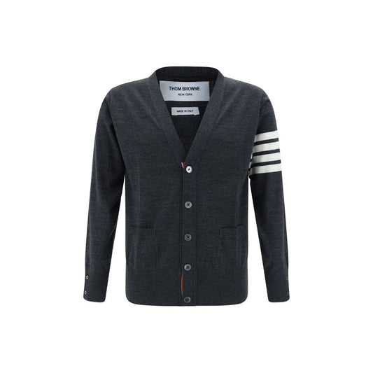 Thom Browne Gray Fleece Wool Cardigan Thom Browne
