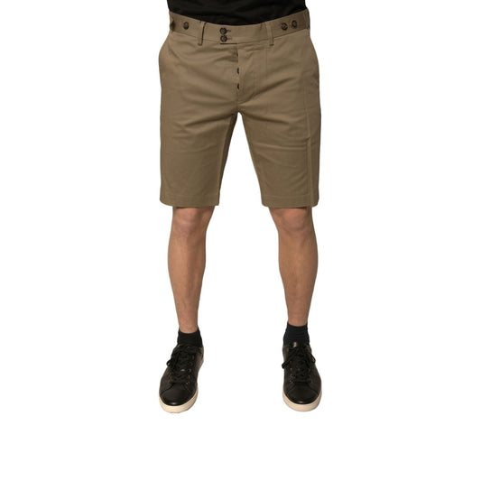 Dolce & Gabbana Brown Chino Cotton Stretch Casual Shorts Dolce & Gabbana