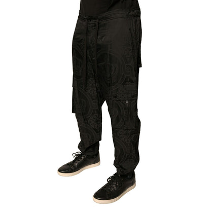 Dolce & Gabbana Black Crown Nylon Jogger Sweatpants Pants
