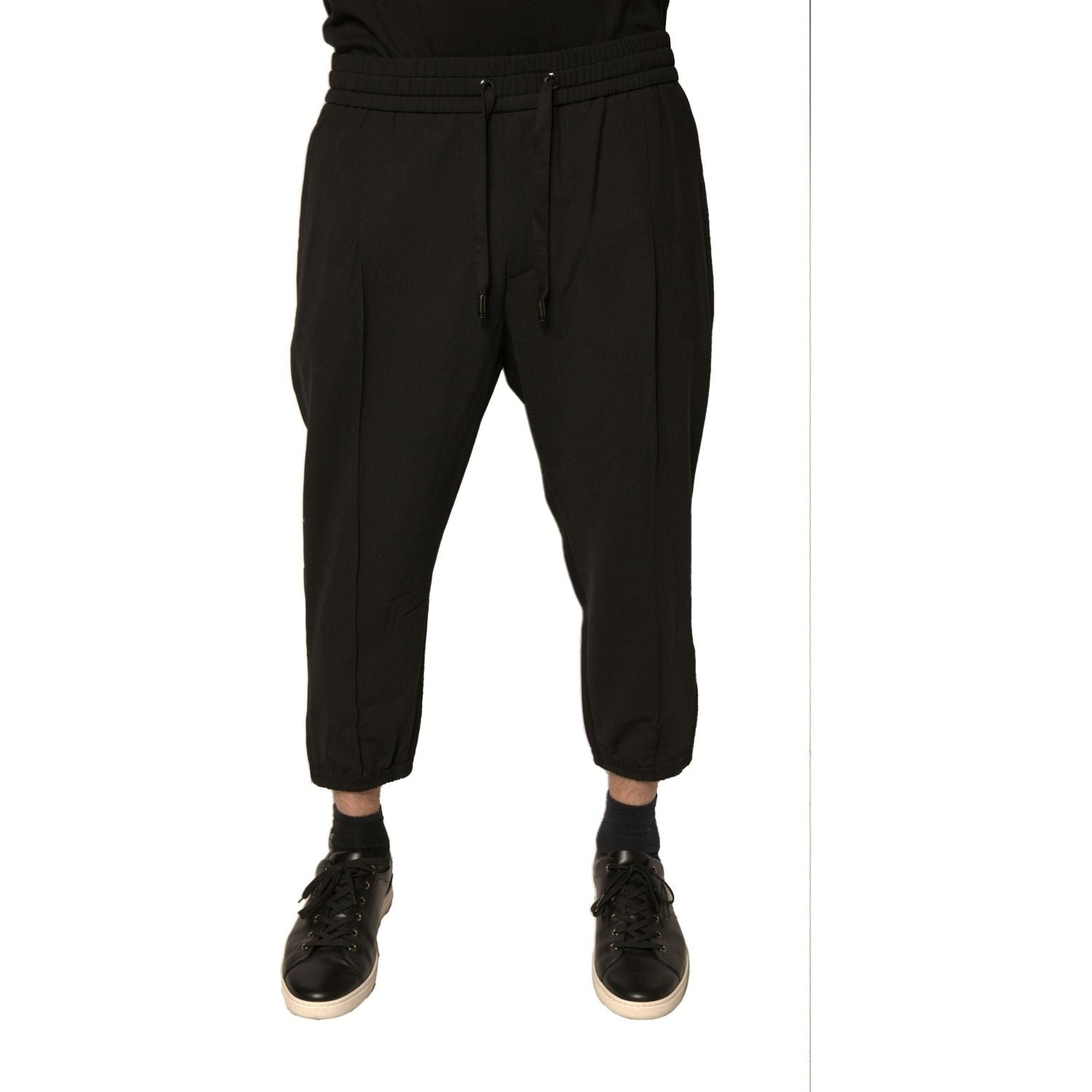 Dolce & Gabbana Black Wool Jogger Jogging Pants