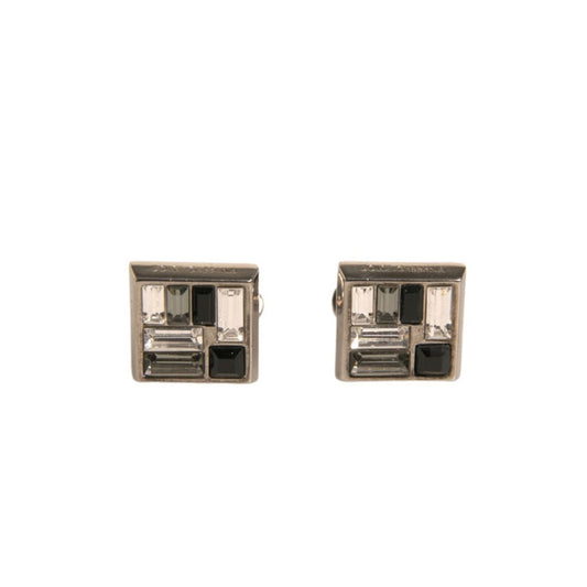 Dolce & Gabbana Silver Plated Brass Pin Crystal Cufflinks Dolce & Gabbana