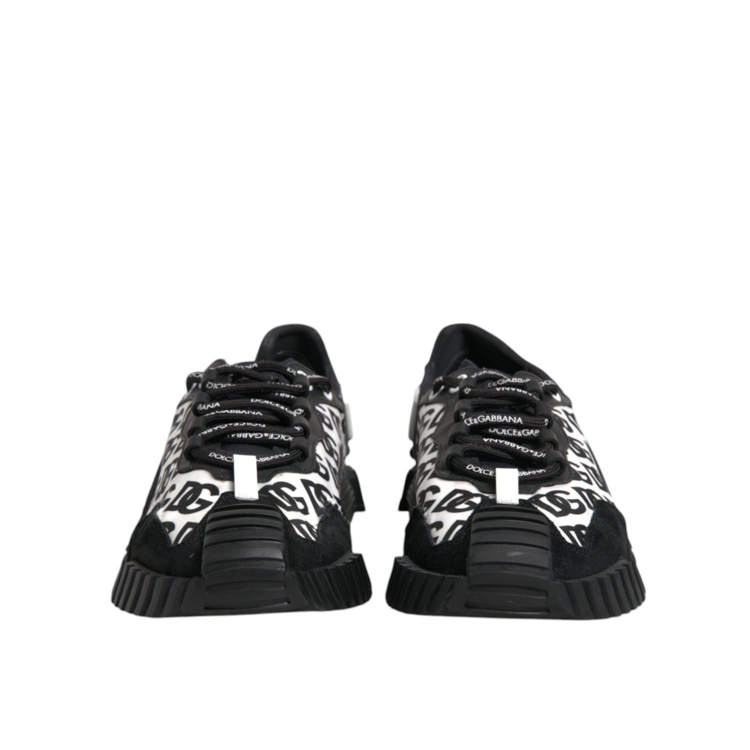 Dolce & Gabbana Black Logo Nylon Low Top NS1 Sneakers Shoes