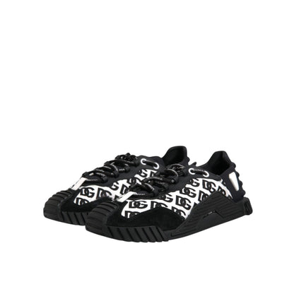 Dolce & Gabbana Black Logo Nylon Low Top NS1 Sneakers Shoes