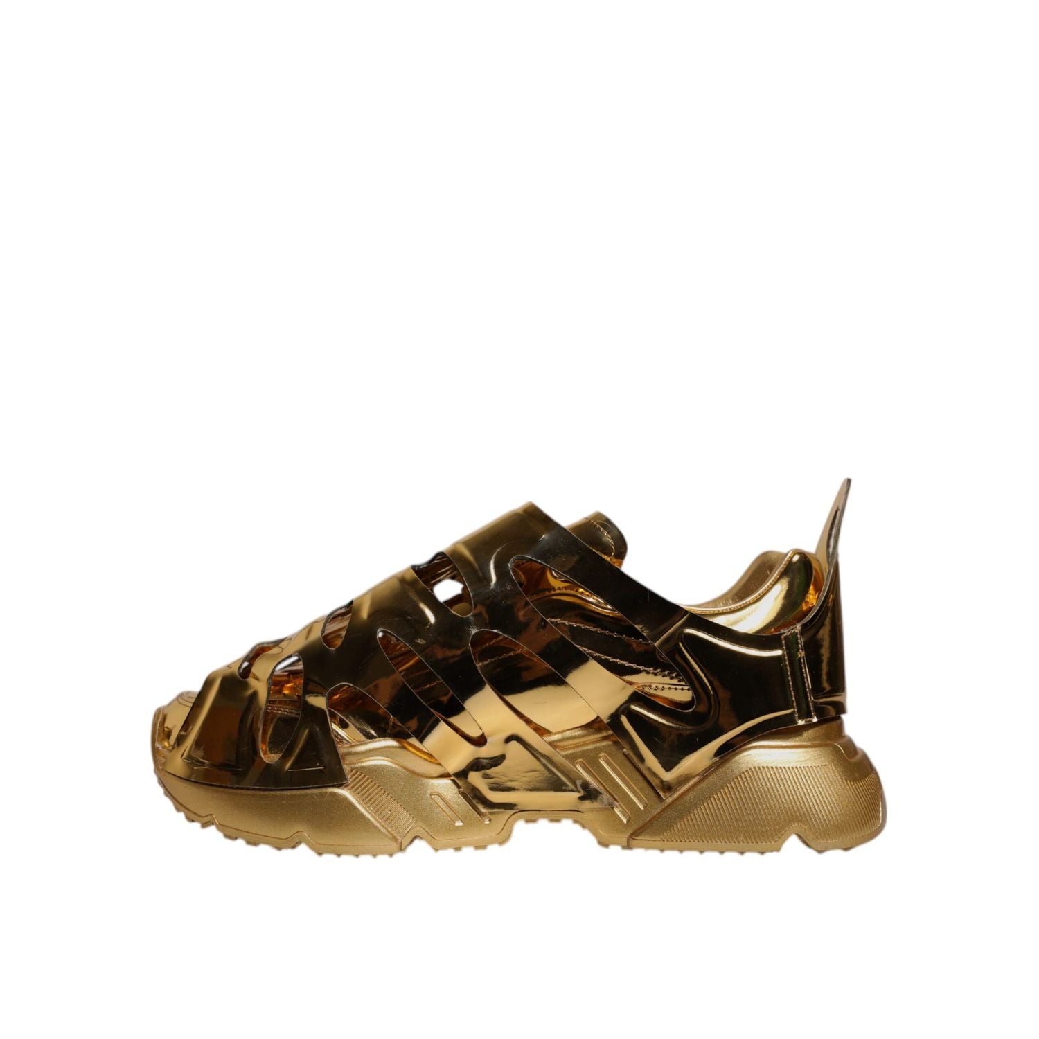 Dolce & Gabbana Gold Daymaster Leather Low Top Sneakers Shoes