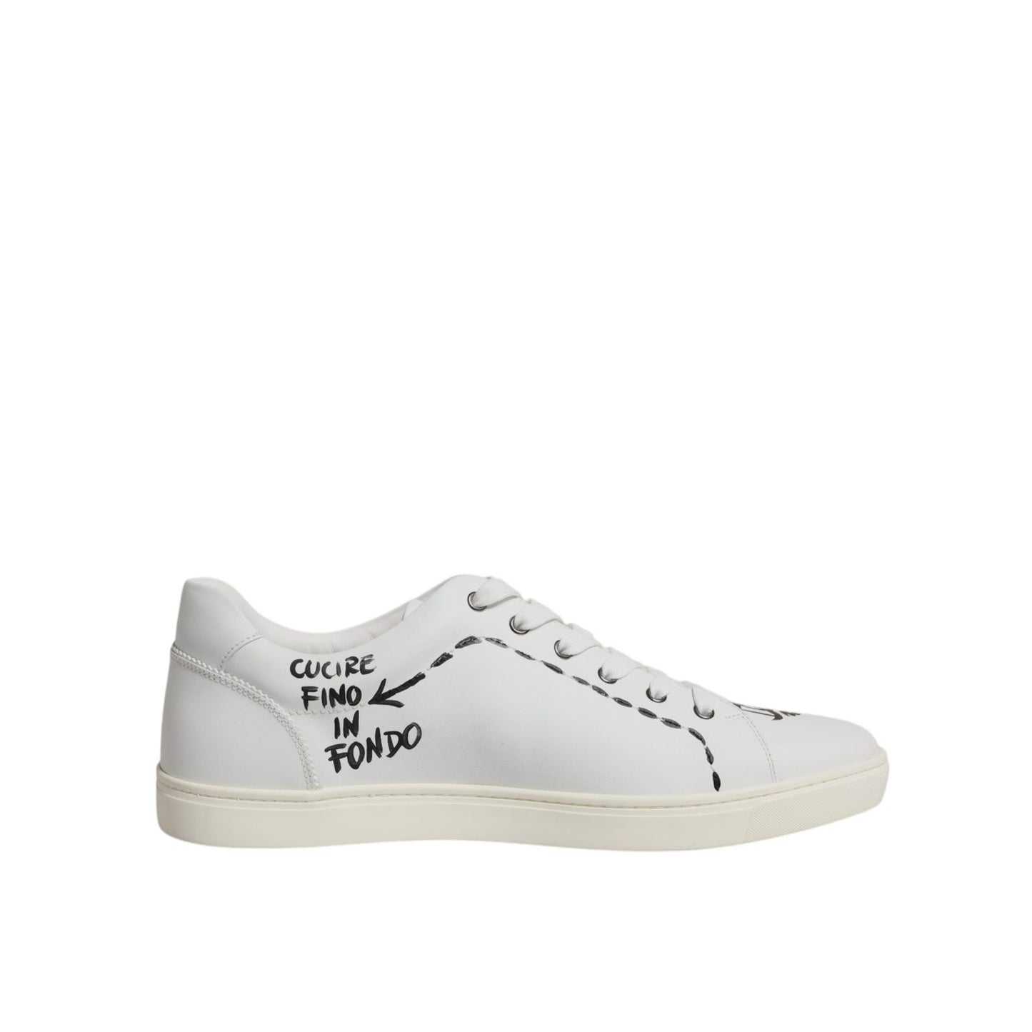 Dolce & Gabbana White Leather Milano Low Top Sneakers Shoes