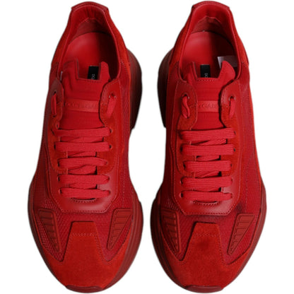 Dolce & Gabbana Red Leather Daymaster Low Top Sneakers Shoes