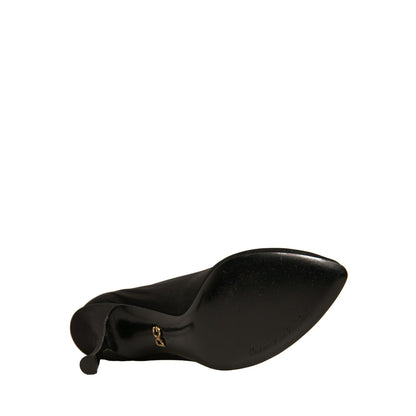 Dolce & Gabbana Black Silk Mesh Sock Style Heels Boots Shoes