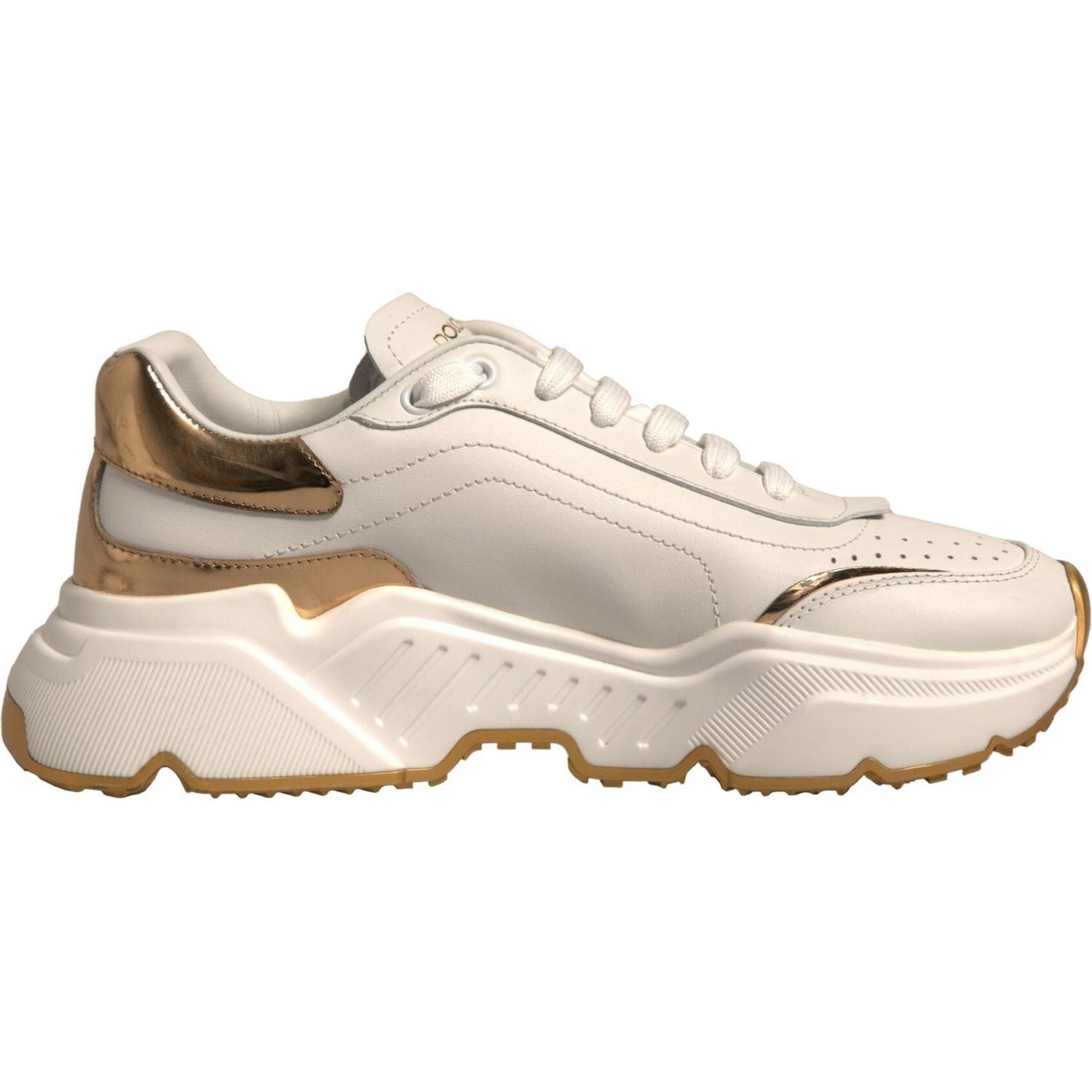 Dolce & Gabbana White Gold Daymaster Low Top Sneakers Shoes