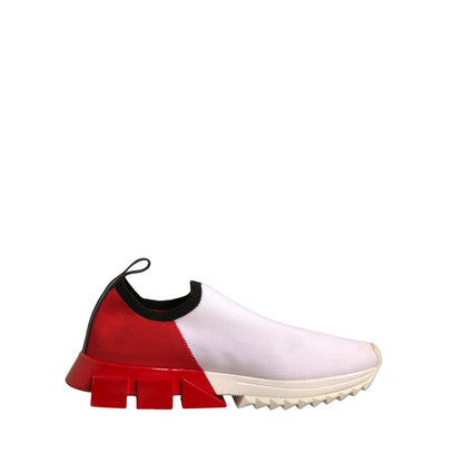 Dolce & Gabbana White Red Low Top Sorrento Sneakers Shoes