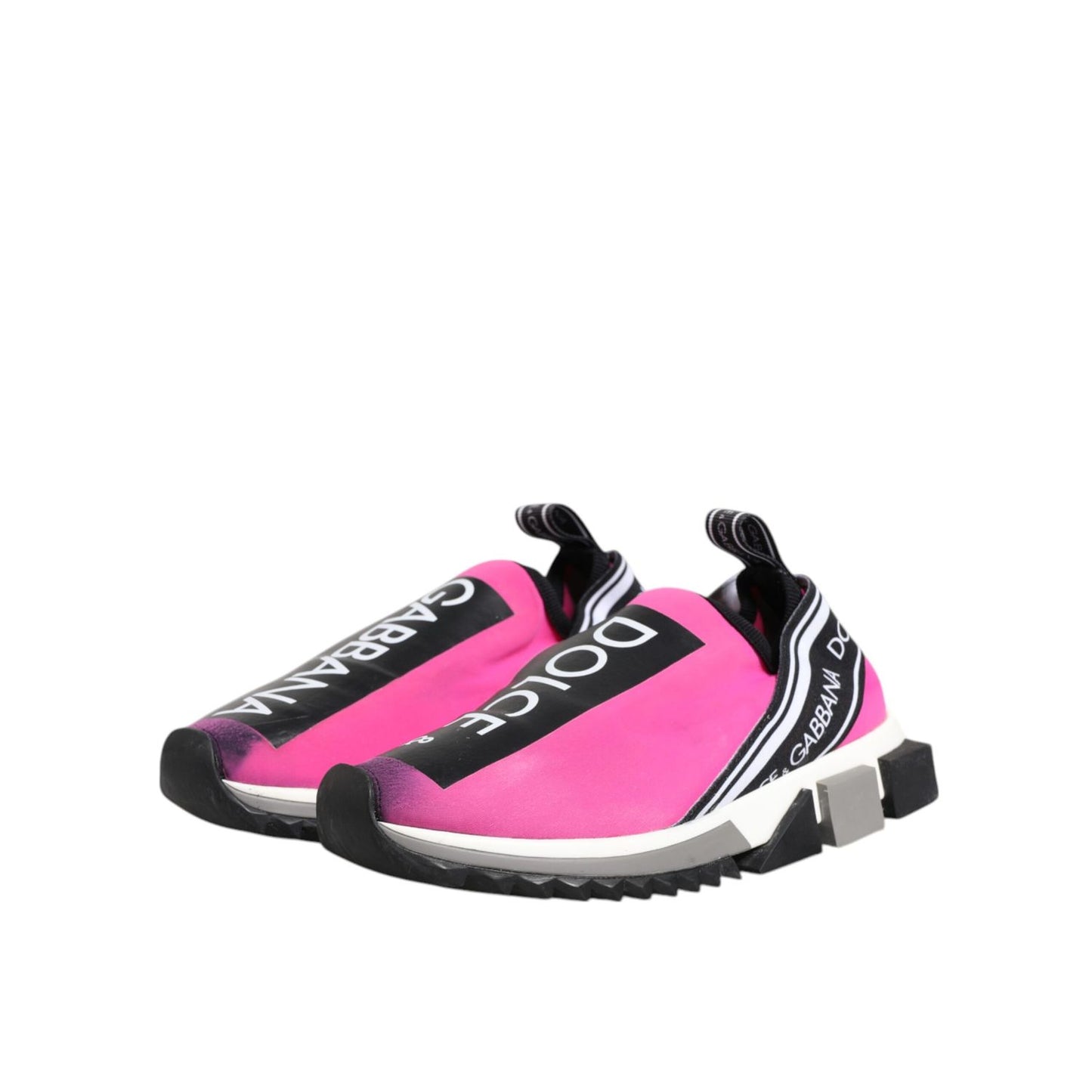 Dolce & Gabbana Fuchsia White Slip On Sorrento Sneakers Shoes