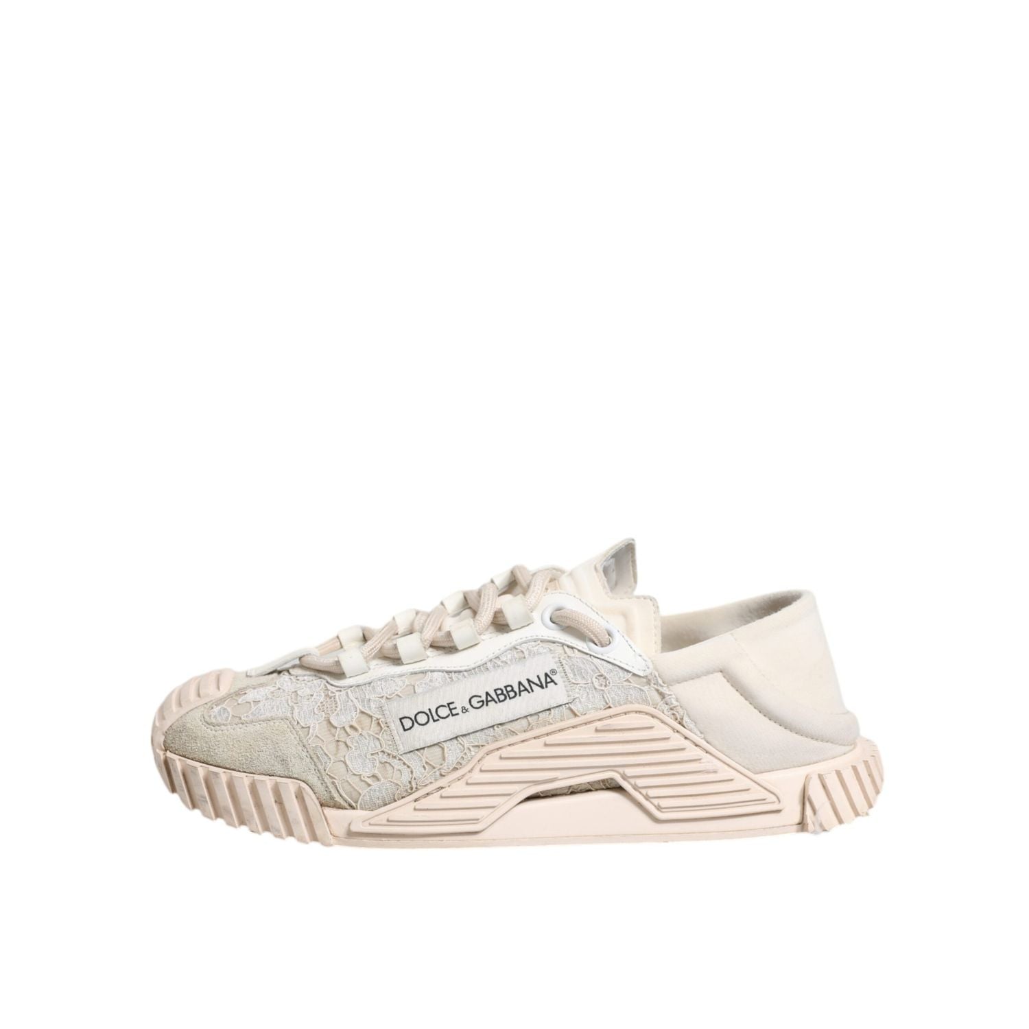 Dolce & Gabbana White Lace NS1 Low Top Sneaker Sports Shoes