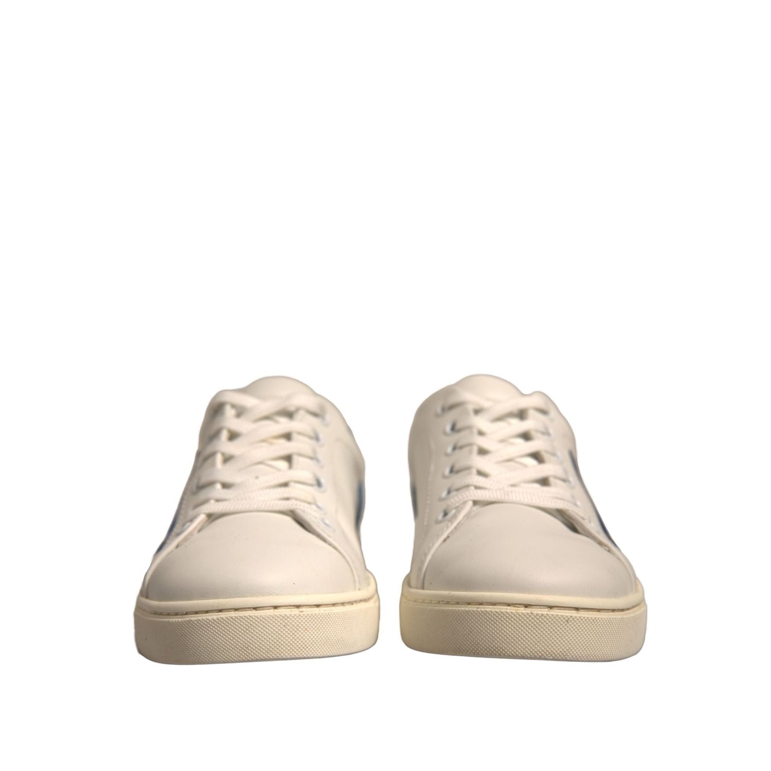 Dolce & Gabbana White Suede Leather Low Top Sneakers Shoes
