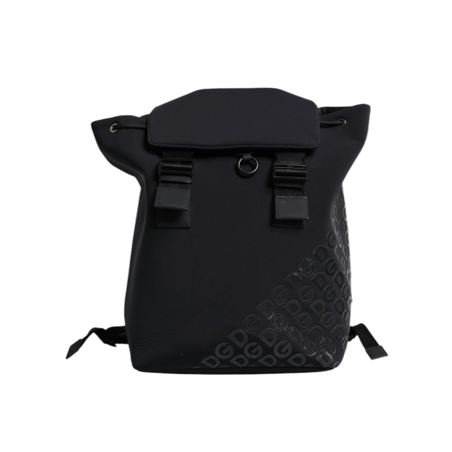 Dolce & Gabbana Black Neoprene Nylon DG Logo School Backpack Bag