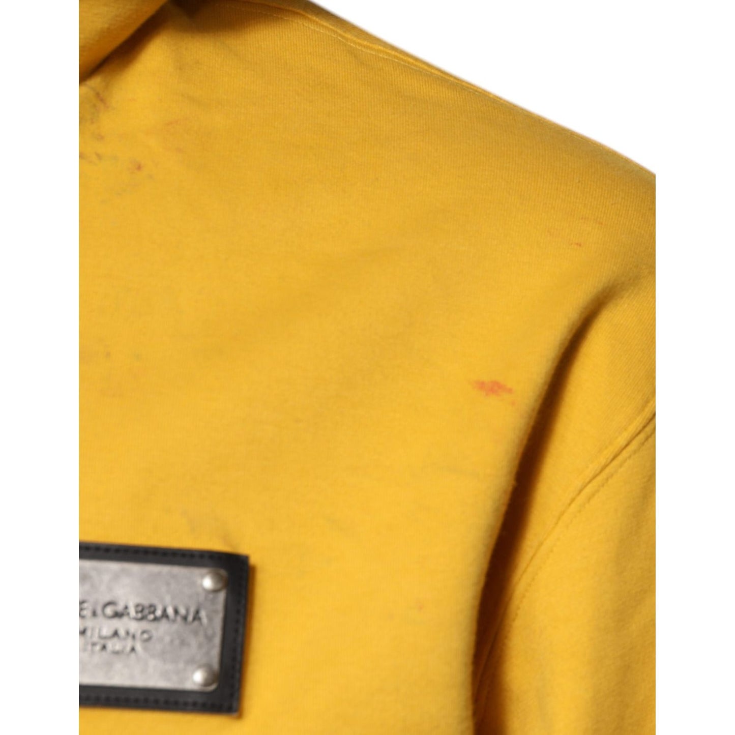 Dolce & Gabbana Yellow Logo Full Zip Hooded Sweatshirt Sweater