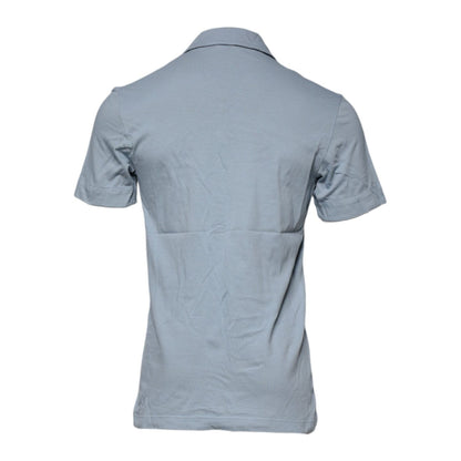 Dolce & Gabbana Blue Cotton Button Down Casual Men Polo Shirt