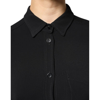 Emporio Armani Black Viscose Long Sleeves A-line Mini Dress