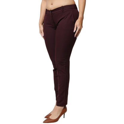 Aniye By Maroon Mid Waist Tapered Skinny Dress Pants Aniye By