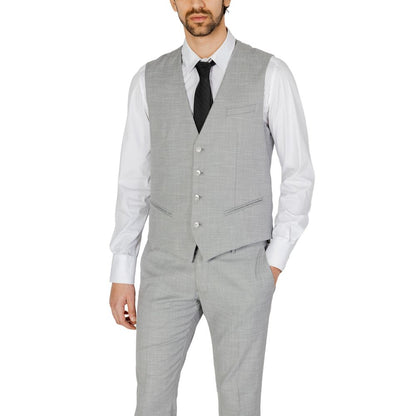Antony Morato Gray Polyester Waistcoat Antony Morato