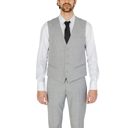 Antony Morato Gray Polyester Waistcoat Antony Morato
