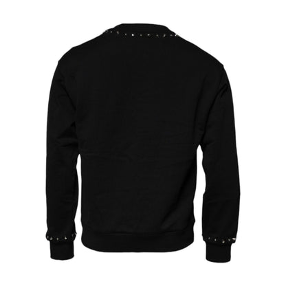 Dolce & Gabbana Black Logo Stud Pullover Sweatshirt Sweater
