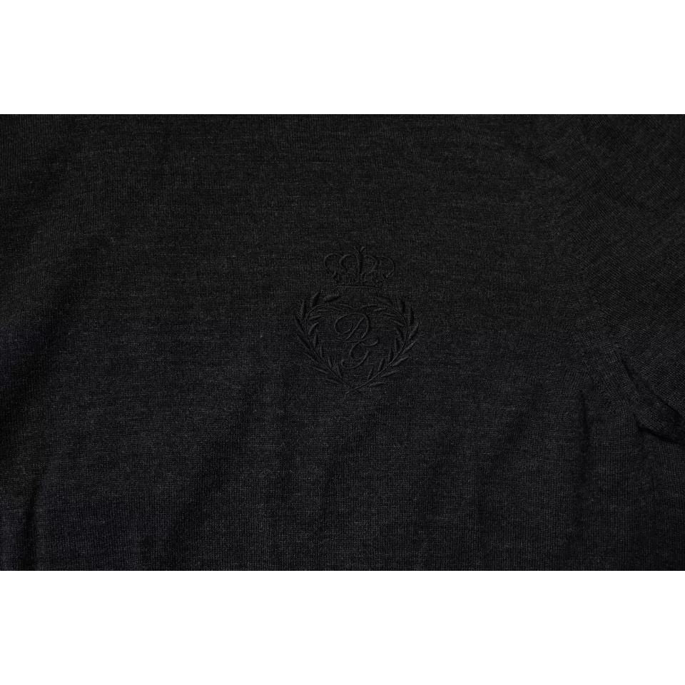 Dolce & Gabbana Black Wool Turtleneck Pullover Sweater