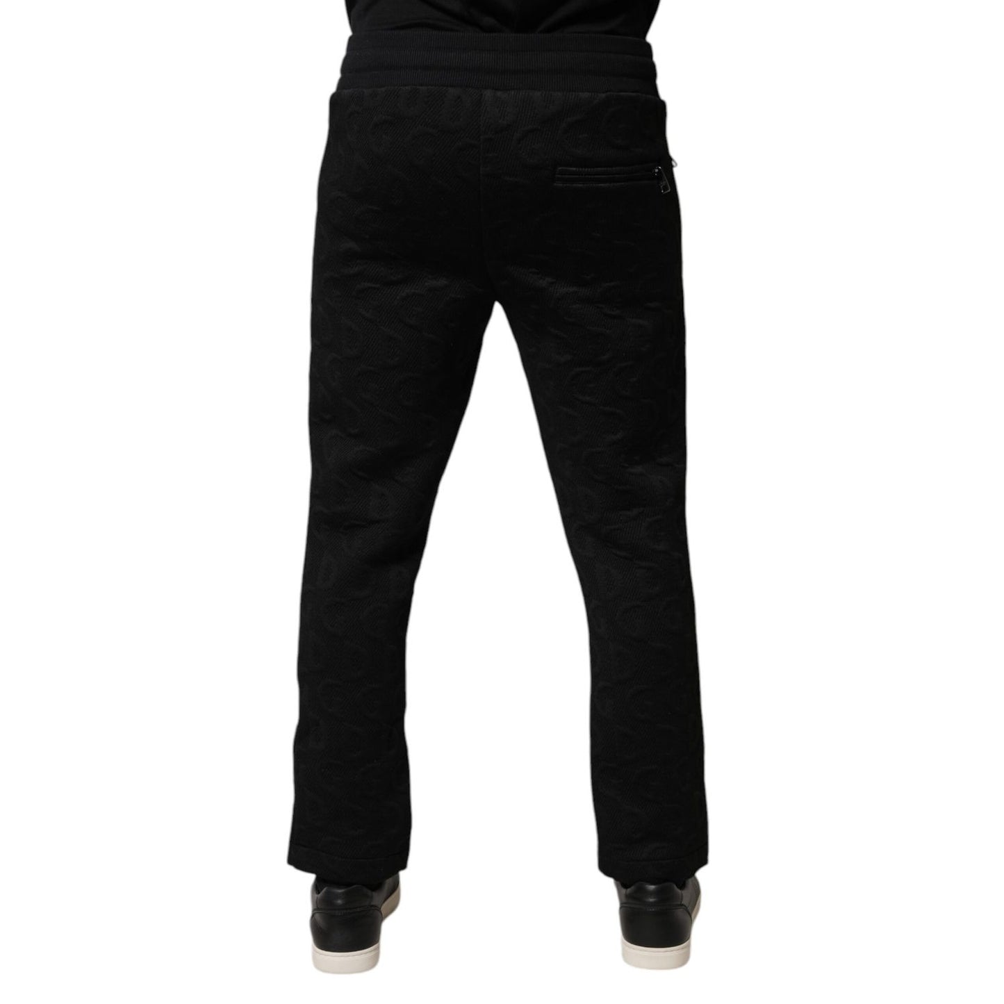 Dolce & Gabbana Black Logo Monogram Jogger Sweatpants Pants