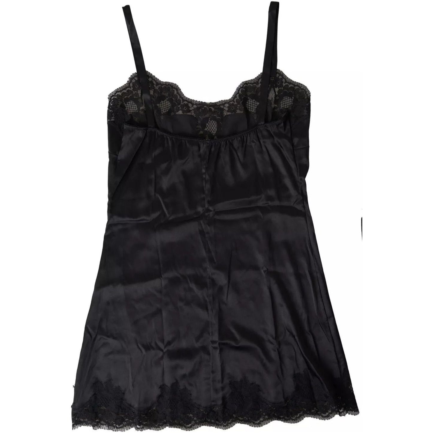 Dolce & Gabbana Black Lace Silk Sleepwear Camisole Top Underwear Dolce & Gabbana