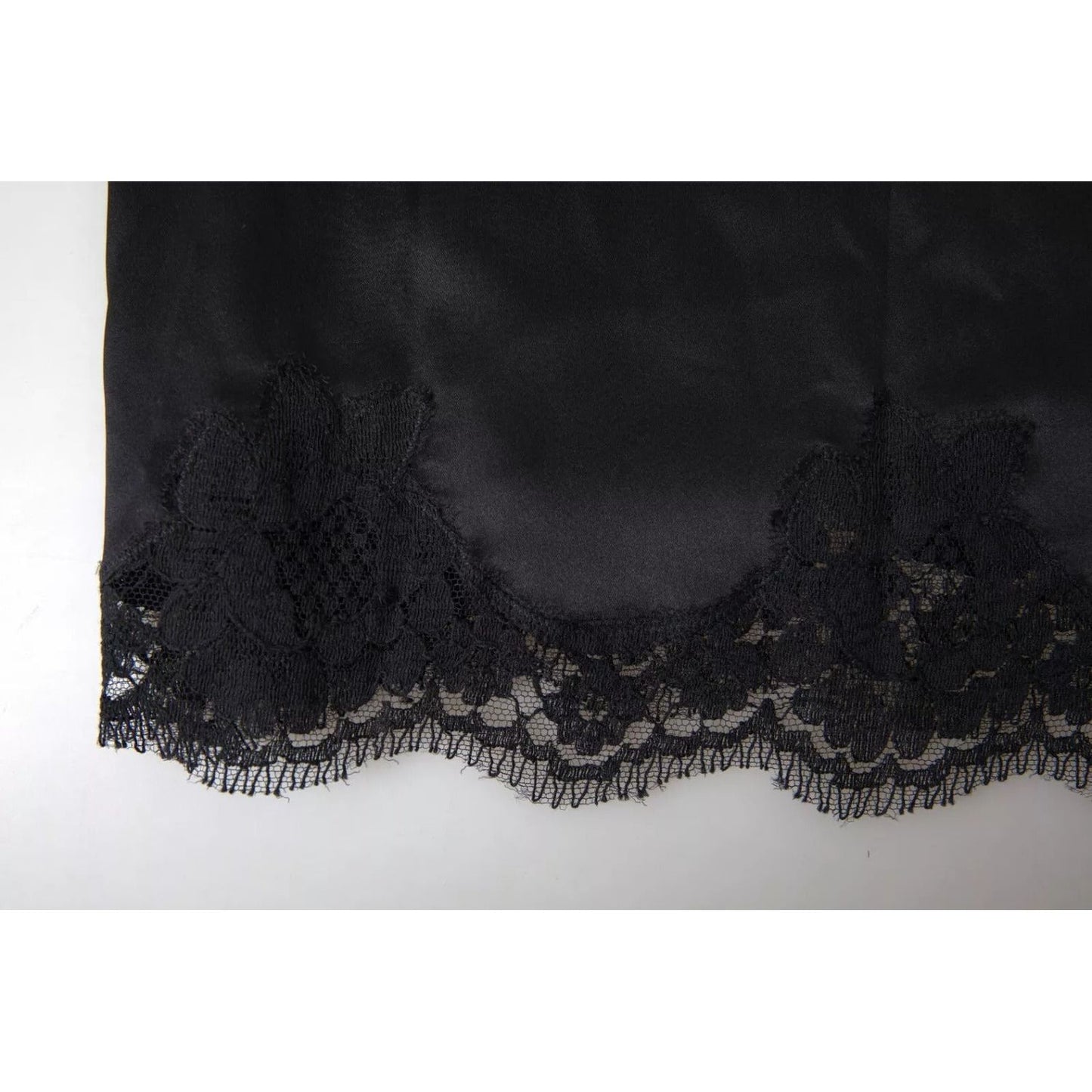 Dolce & Gabbana Black Lace Silk Sleepwear Camisole Top Underwear Dolce & Gabbana