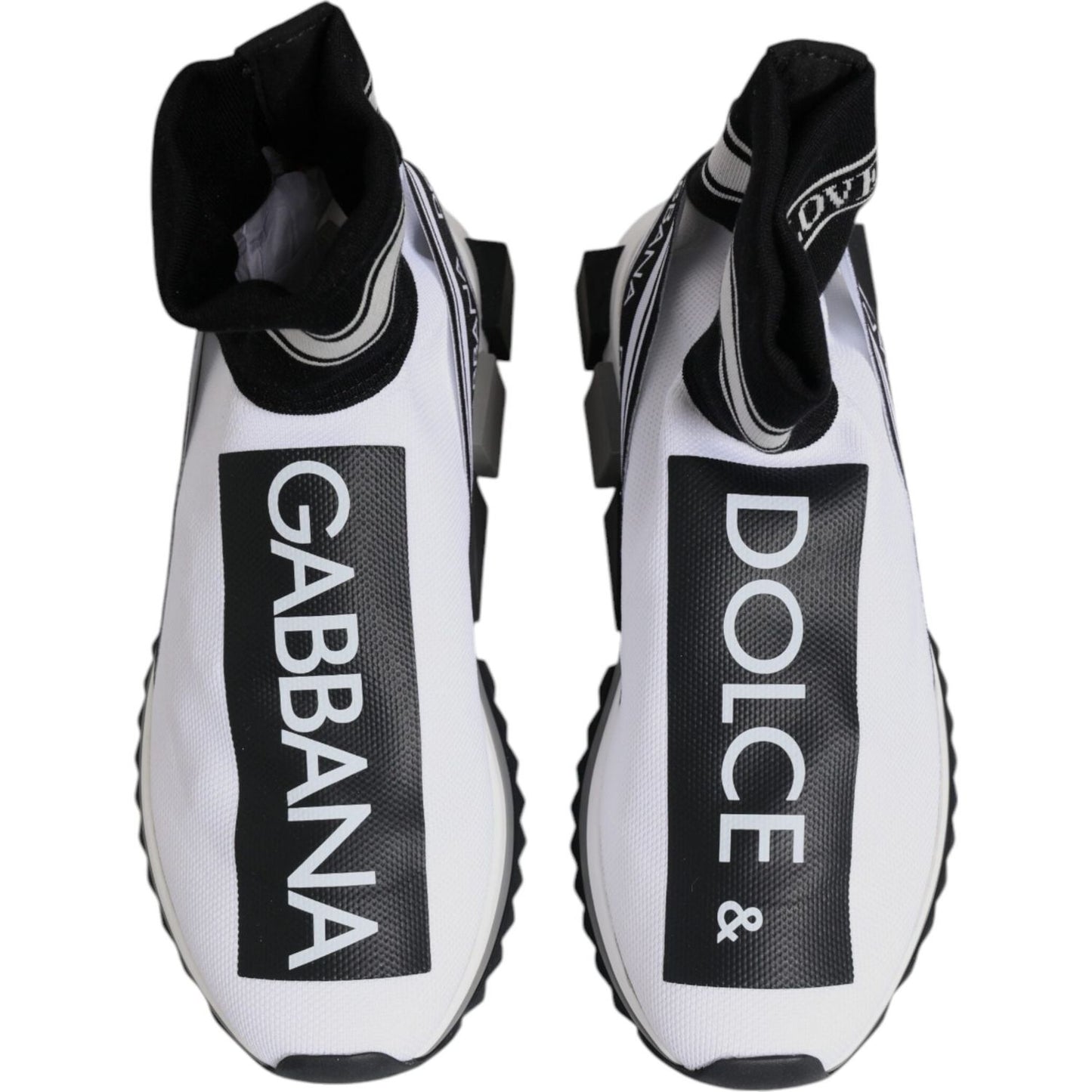 Dolce & Gabbana White Black Sorrento Socks Sneakers Shoes