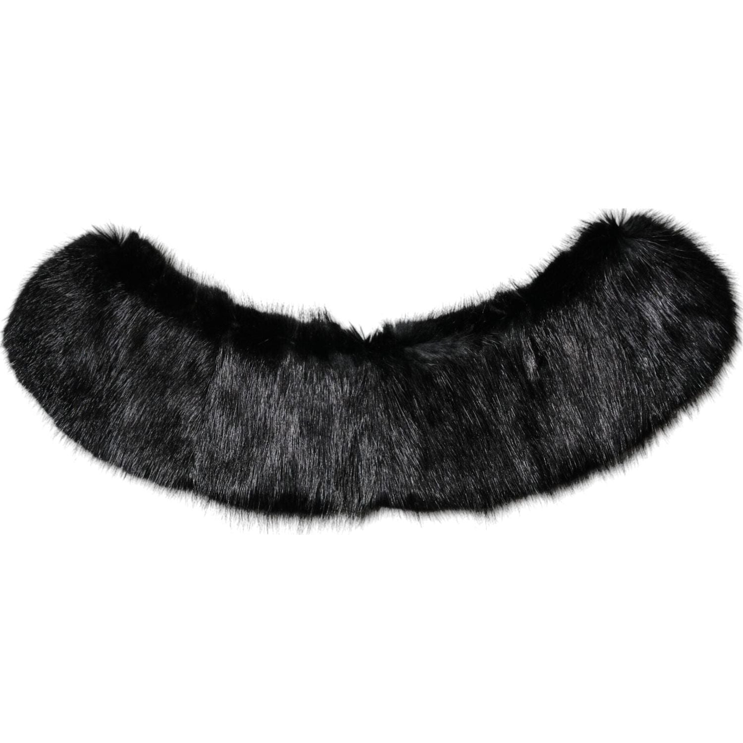 Dolce & Gabbana Black Fur Shawl Neck Wrap Cover Collar Scarf