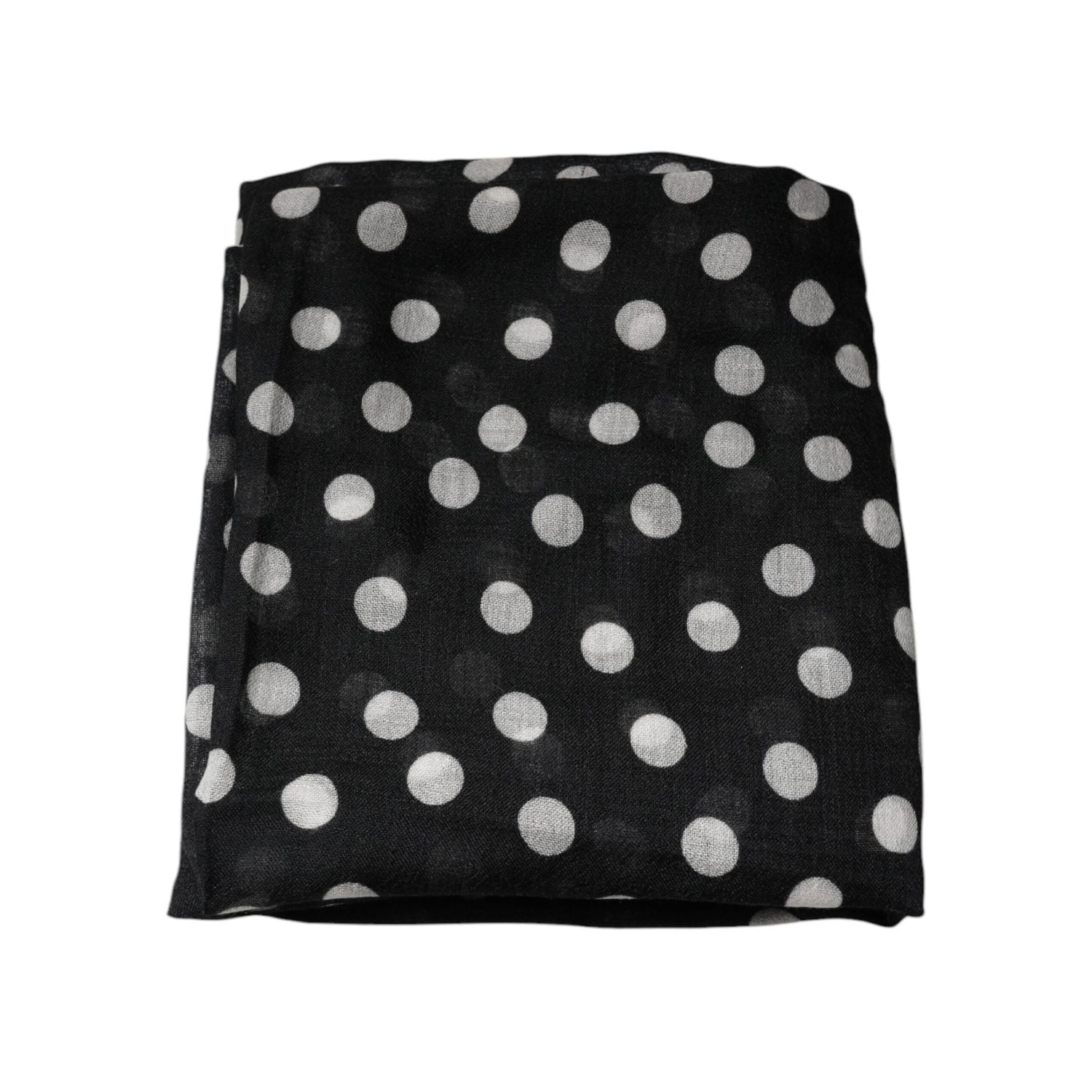 Dolce & Gabbana Black White Polka Dots Fringes Wrap Scarf