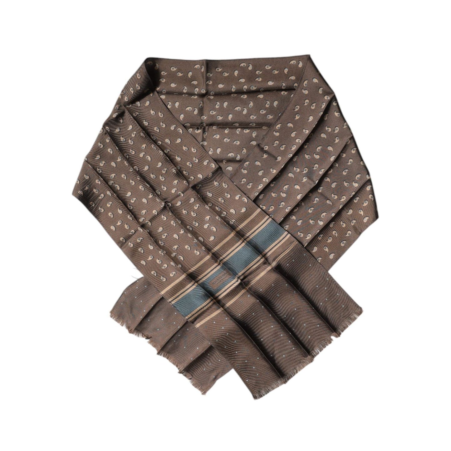 Dolce & Gabbana Brown Fantasy Silk Neck Wrap Shawl Scarf