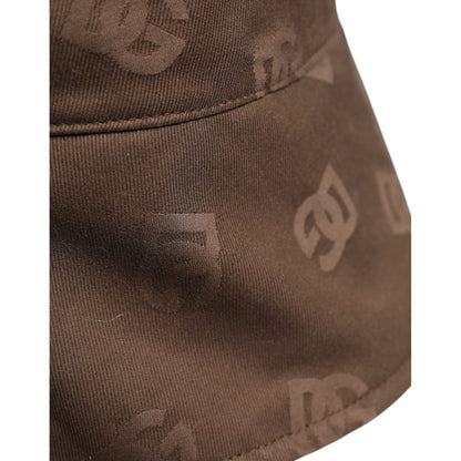 Dolce & Gabbana Brown Logo Monogram Cotton Bucket Cap