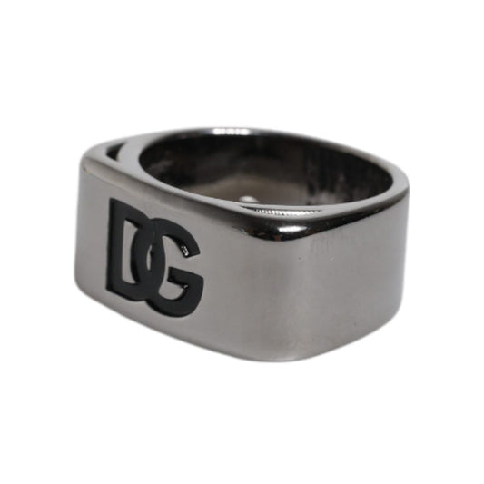 Dolce & Gabbana Silver Tone Brass Anello DG Logo Ring Dolce & Gabbana