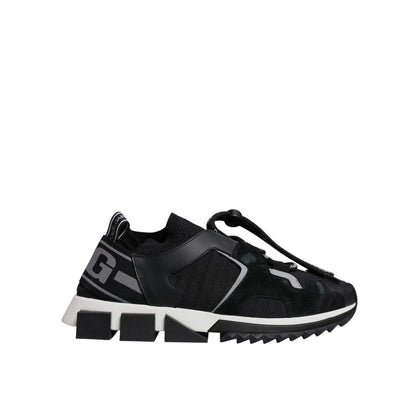 Dolce & Gabbana Black Mesh Sorrento Trekking Sneakers Shoes