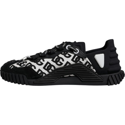Dolce & Gabbana Black Logo Lace Up Low Top NS1 Sneakers Shoes