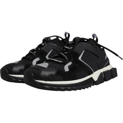 Dolce & Gabbana Black Mesh Sorrento Trekking Sneakers Shoes