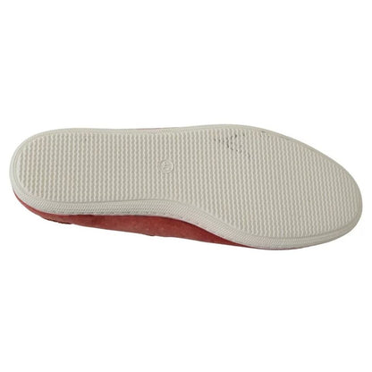 Pantofola D'Oro Scarlet Red Blue Stripe Flat Slip-On Shoes