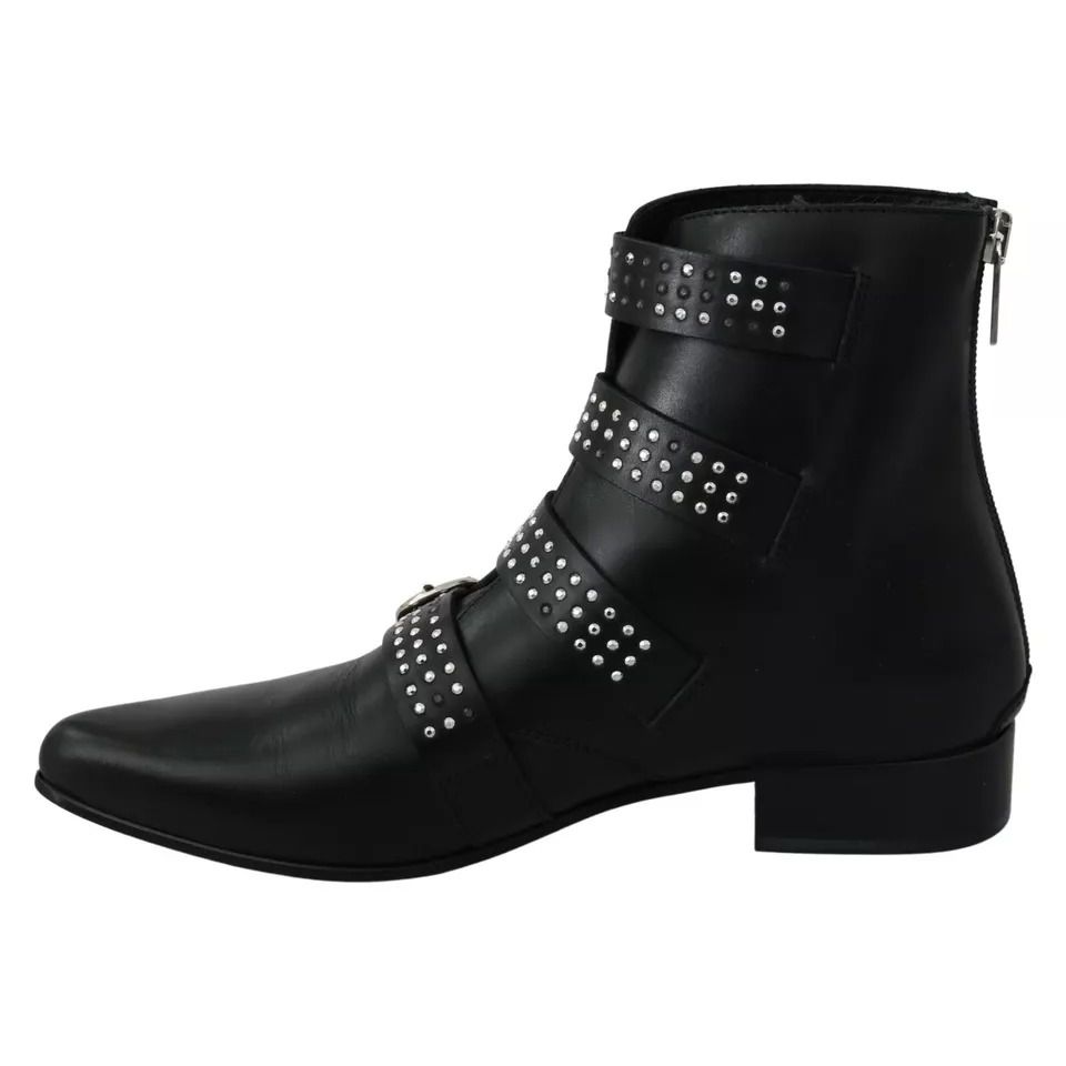 Dondup Black Fashion Buckled Zipper Ankle Boots Shoes Dondup