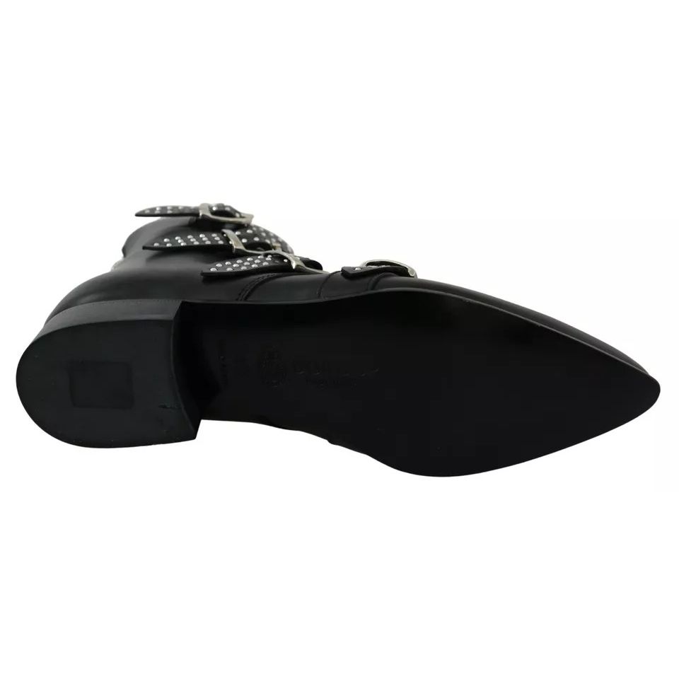 Dondup Black Fashion Buckled Zipper Ankle Boots Shoes Dondup