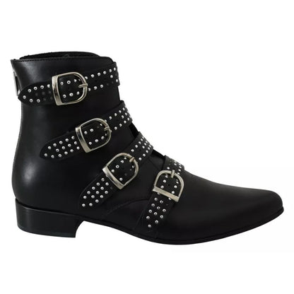 Dondup Black Fashion Buckled Zipper Ankle Boots Shoes Dondup
