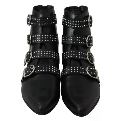Dondup Black Fashion Buckled Zipper Ankle Boots Shoes Dondup