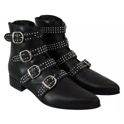 Dondup Black Fashion Buckled Zipper Ankle Boots Shoes Dondup
