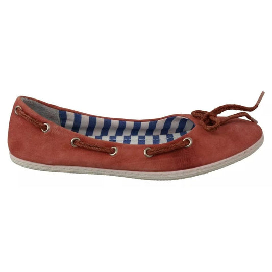 Pantofola D'Oro Coral Suede Lace Bow Loafers Ballet Flat Shoes