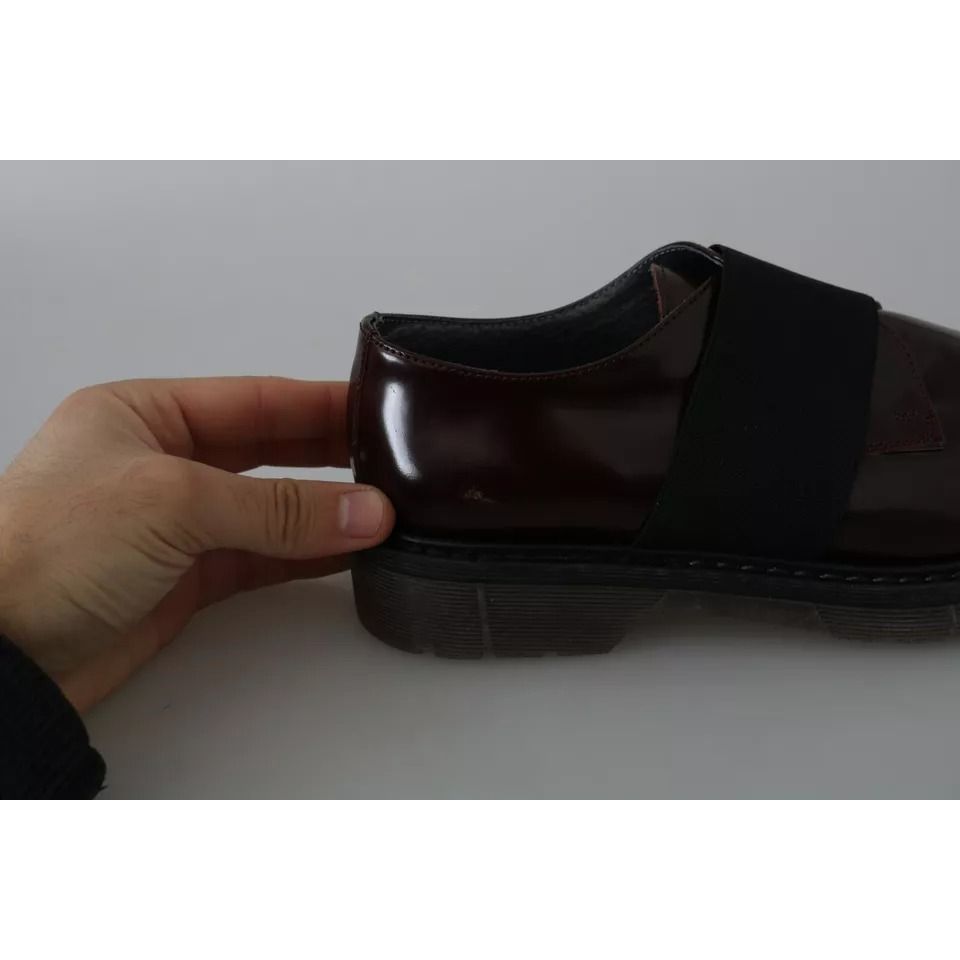 Dr. Martens Dark Brown Leather Elastic Strap Shoes Dr. Martens