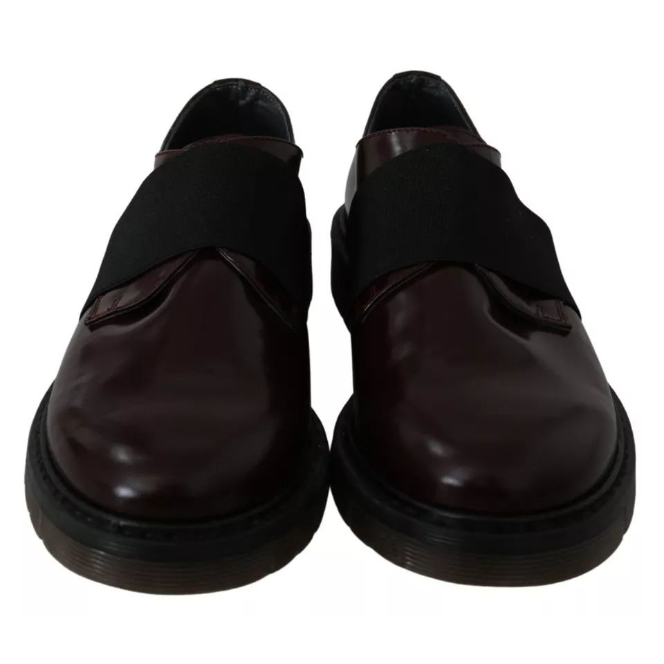 Dr. Martens Dark Brown Leather Elastic Strap Shoes Dr. Martens