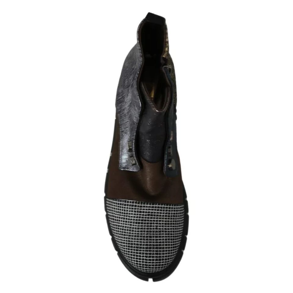 EBARRITO Multicolor Leather Suede Zipper Ankle Boots Shoes