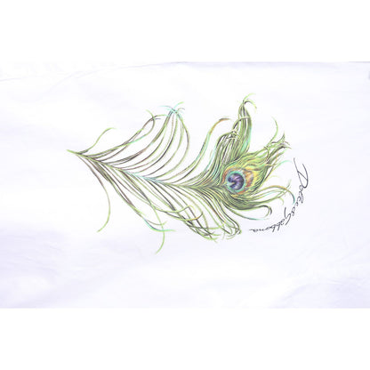 Dolce & Gabbana White Cotton Peacock Feather GOLD Formal Shirt