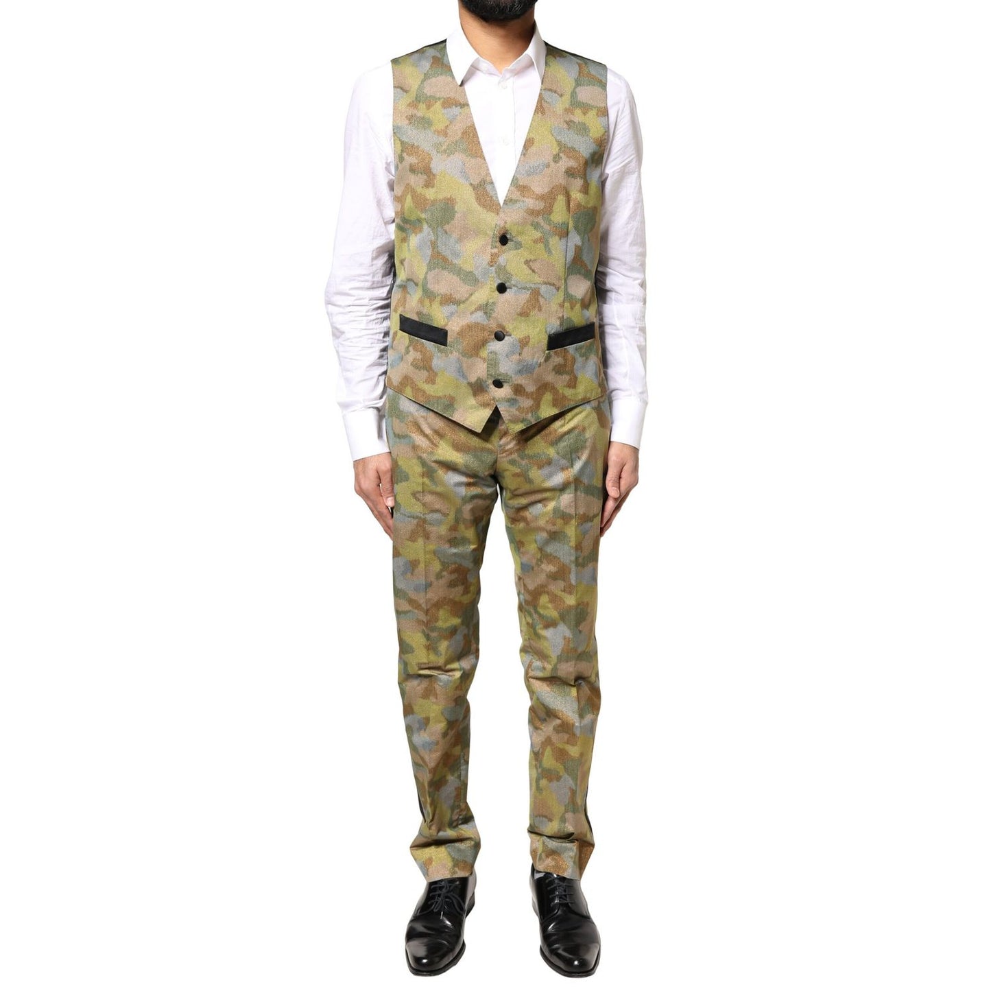 Dolce & Gabbana Multicolor Camouflage SICILIA 3 Piece Suit